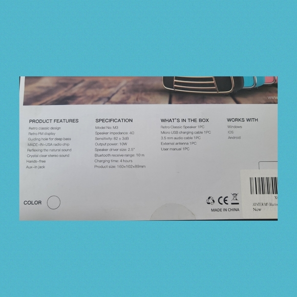 NIB Jonter Retro Classic Speaker in BLUE - Picture 5 of 5